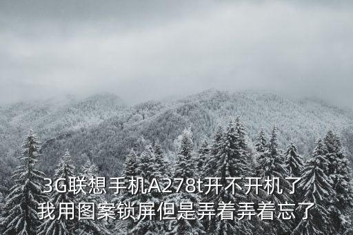 3G聯想手機A278t開不開機了 我用圖案鎖屏但是弄著弄著忘了