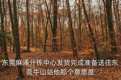 東莞麻涌分揀中心發貨完成準備送往東莞牛山站他那個意思是