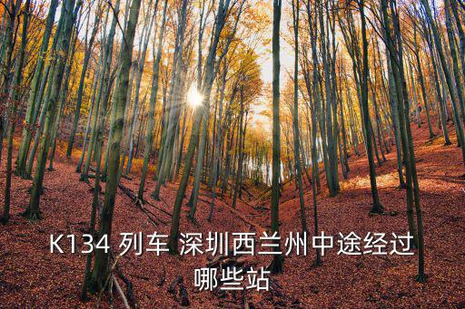 K134 列車 深圳西蘭州中途經(jīng)過哪些站