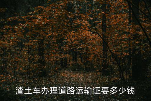 渣土車辦理道路運輸證要多少錢