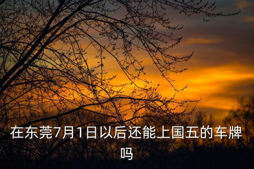 在東莞7月1日以后還能上國五的車牌嗎
