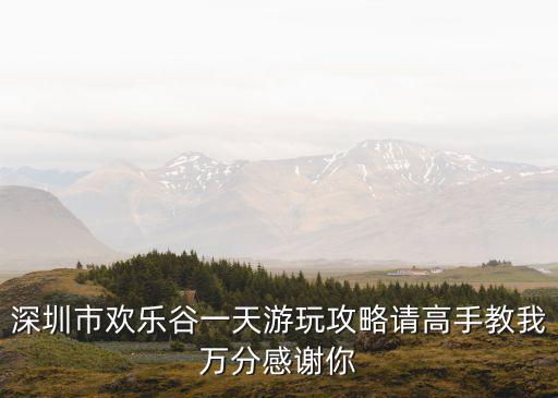 深圳市歡樂谷一天游玩攻略請高手教我萬分感謝你