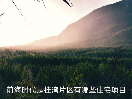 前海時代是桂灣片區有哪些住宅項目