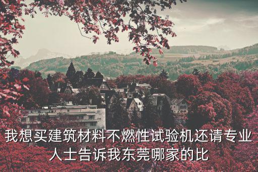 我想買建筑材料不燃性試驗機還請專業人士告訴我東莞哪家的比