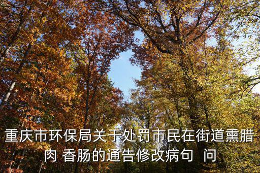 重慶市環保局關于處罰市民在街道熏臘肉 香腸的通告修改病句  問