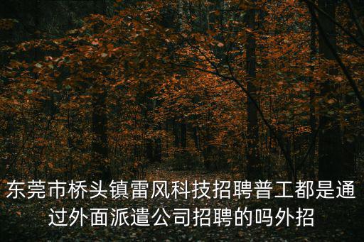 東莞龍門銑最新招聘，東莞市橋頭鎮雷風科技招聘普工都是通過外面派遣公司招聘的嗎外招