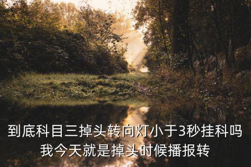 到底科目三掉頭轉(zhuǎn)向燈小于3秒掛科嗎我今天就是掉頭時候播報轉(zhuǎn)