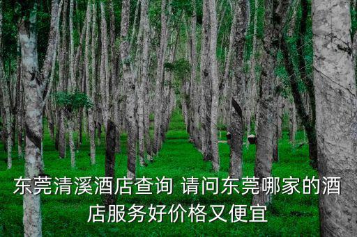 東莞清溪酒店查詢 請問東莞哪家的酒店服務(wù)好價格又便宜