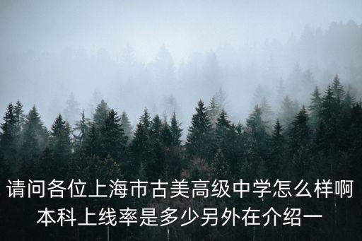 請問各位上海市古美高級中學怎么樣啊本科上線率是多少另外在介紹一