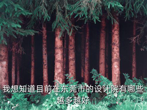 東莞建越軸承，我想知道目前在東莞市的設計院有哪些越多越好
