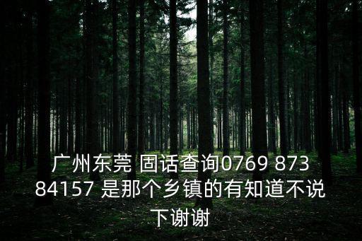 廣州東莞 固話查詢0769 87384157 是那個(gè)鄉(xiāng)鎮(zhèn)的有知道不說下謝謝