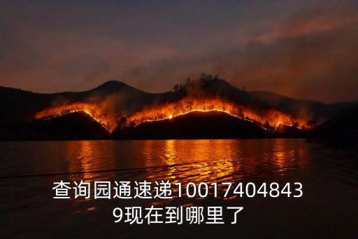 查詢園通速遞100174048439現(xiàn)在到哪里了