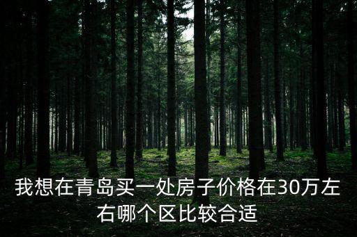 青島哪個區房價漲，我想在青島買一處房子價格在30萬左右哪個區比較合適