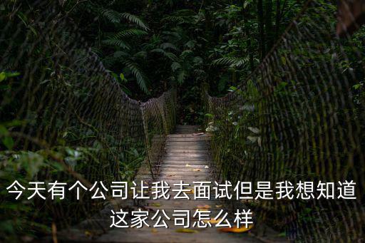 今天有個(gè)公司讓我去面試但是我想知道這家公司怎么樣