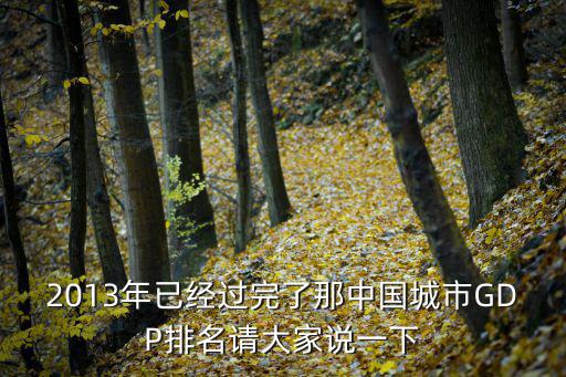 2013年已經(jīng)過完了那中國城市GDP排名請大家說一下