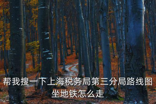 幫我搜一下上海稅務局第三分局路線圖坐地鐵怎么走