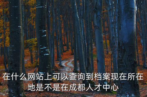 在什么網站上可以查詢到檔案現在所在地是不是在成都人才中心