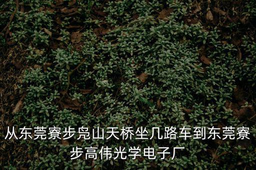從東莞寮步鳧山天橋坐幾路車到東莞寮步高偉光學(xué)電子廠