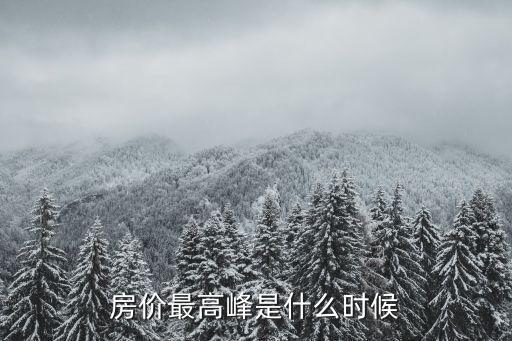 房價最高峰是什么時候