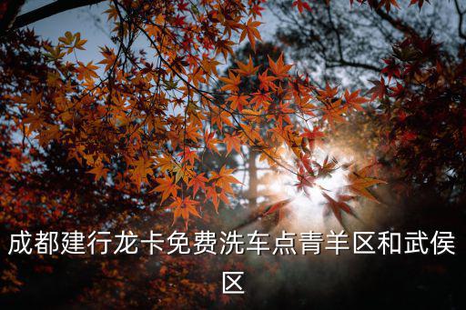 成都建行龍卡免費洗車點青羊區和武侯區