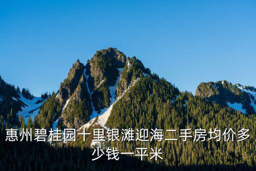 惠州碧桂園十里銀灘迎海二手房均價(jià)多少錢一平米