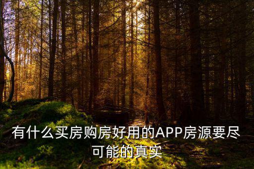 有什么買房購房好用的APP房源要盡可能的真實
