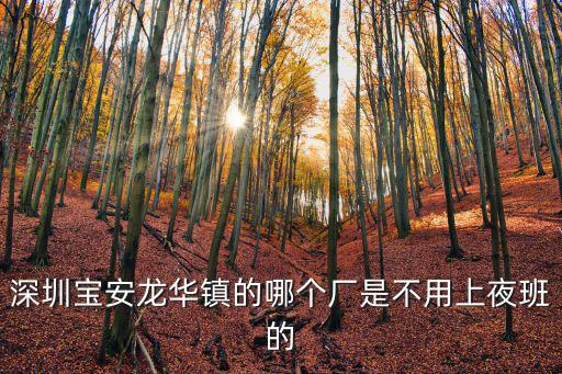 深圳寶安龍華鎮的哪個廠是不用上夜班的