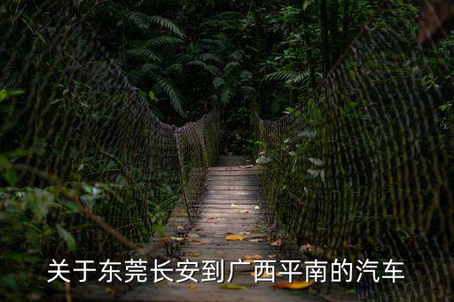關于東莞長安到廣西平南的汽車