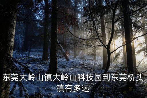 東莞大嶺山鎮大嶺山科技園到東莞橋頭鎮有多遠