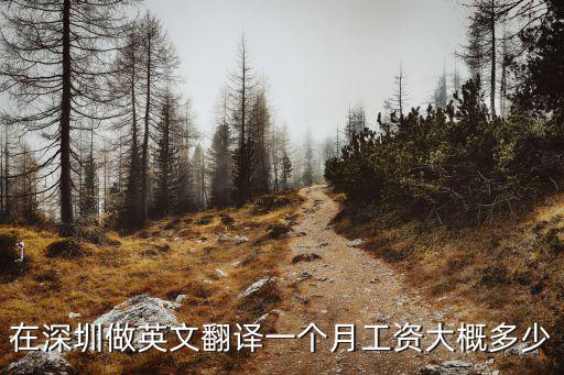 在深圳做英文翻譯一個月工資大概多少