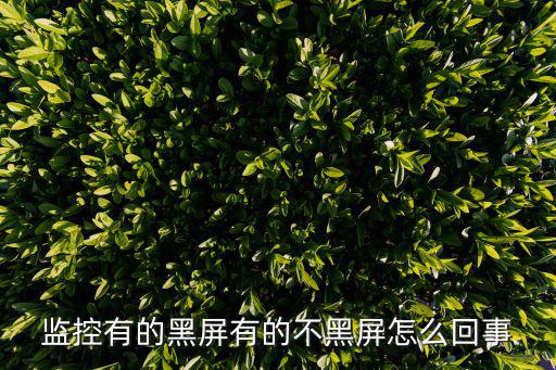 監(jiān)控有的黑屏有的不黑屏怎么回事