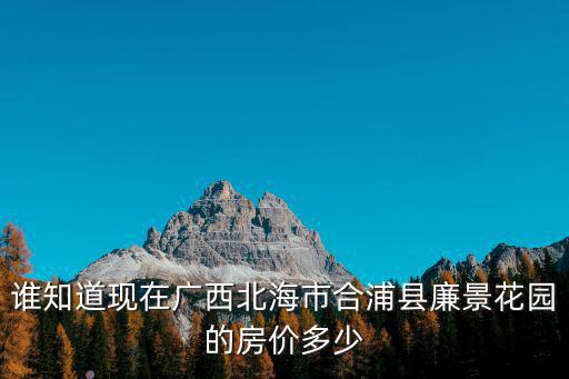誰知道現在廣西北海市合浦縣廉景花園的房價多少