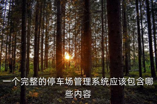 一個完整的停車場管理系統應該包含哪些內容