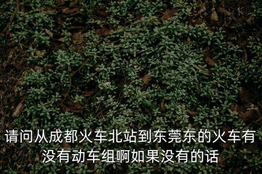 請問從成都火車北站到東莞東的火車有沒有動車組啊如果沒有的話