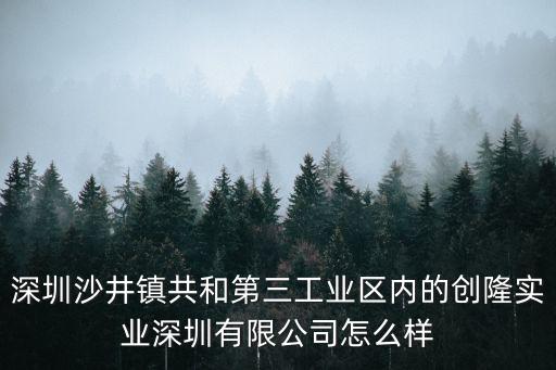 深圳沙井鎮(zhèn)共和第三工業(yè)區(qū)內(nèi)的創(chuàng)隆實業(yè)深圳有限公司怎么樣