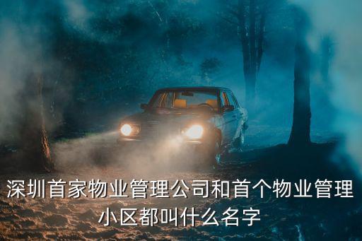 深圳市福豐物業管理公司，深圳一級資質物業公司都有哪些