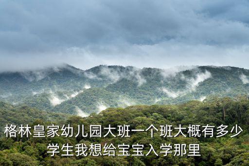 格林皇家幼兒園大班一個班大概有多少學(xué)生我想給寶寶入學(xué)那里
