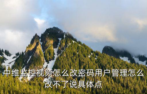 中維攝像頭怎么修改攝像機密碼，監控攝像頭密碼忘記了 怎么辦