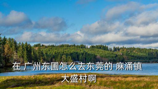 在 廣州東圃怎么去東莞的 麻涌鎮 大盛村啊