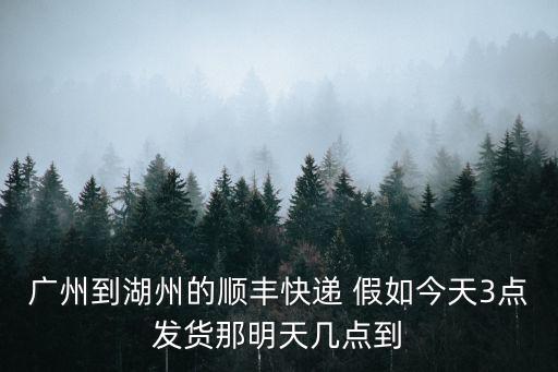廣州到湖州的順豐快遞 假如今天3點(diǎn)發(fā)貨那明天幾點(diǎn)到