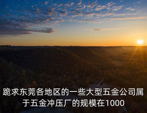 跪求東莞各地區的一些大型五金公司屬于五金沖壓廠的規模在1000