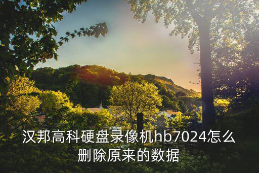 漢邦高科硬盤錄像機hb7024怎么刪除原來的數據