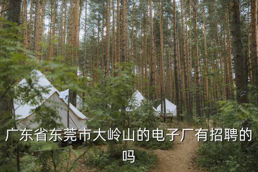 廣東省東莞市大嶺山的電子廠有招聘的嗎