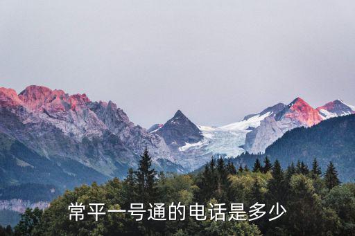 常平一號通的電話是多少