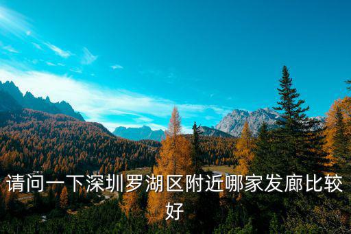 請問一下深圳羅湖區附近哪家發廊比較好