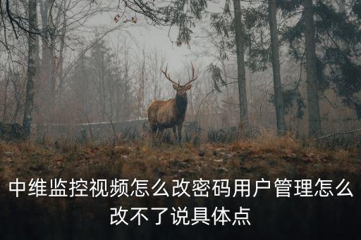 中維監控視頻怎么改密碼用戶管理怎么改不了說具體點