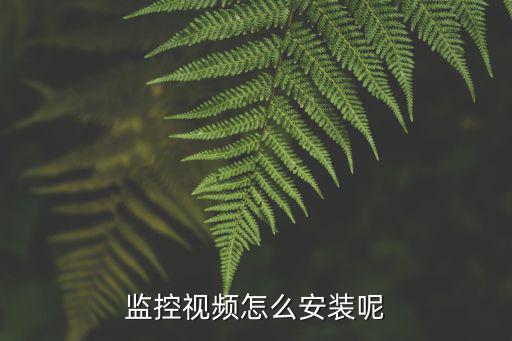 視頻監控怎么了安裝，監控視頻怎么安裝呢
