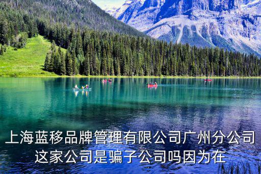 上海藍移品牌管理有限公司廣州分公司這家公司是騙子公司嗎因為在