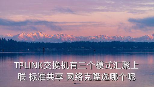 TPLINK交換機有三個模式匯聚上聯 標準共享 網絡克隆選哪個呢