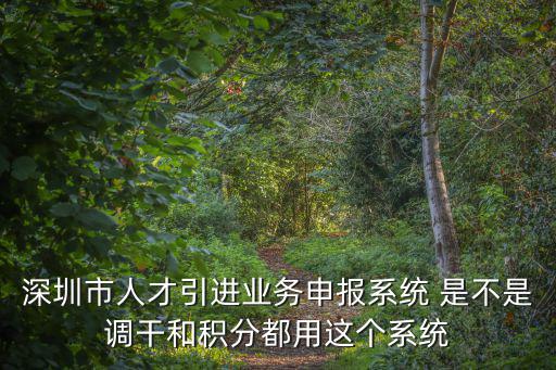 深圳市人才工作引進申報系統，深圳市人才引進業務申報系統 是不是調干和積分都用這個系統